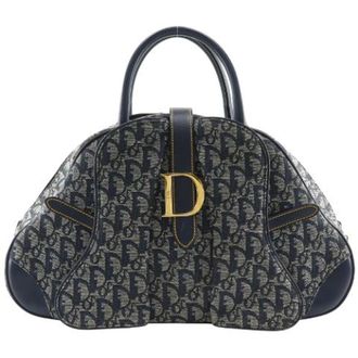 Dior Pre-owned Trotter Canvas Handbag - Dames - Pre-owned - Blauw - Maat: ONE Size