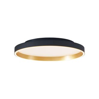 QAZQA Plaf&oacute;n dise&ntilde;o negro dorado LED 60 cm