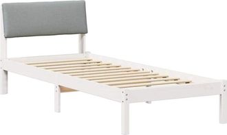 vidaXL Bed frame White and light grey 80 x 200 cm Solid pine wood vidaXL