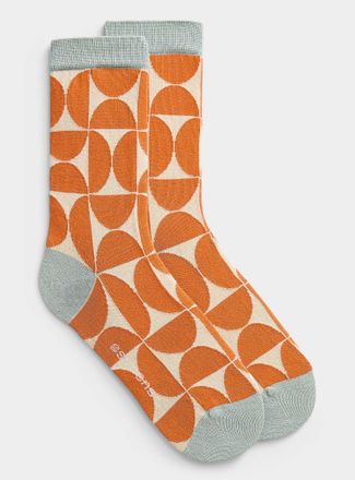 Simons Womens Contrast geometry socks