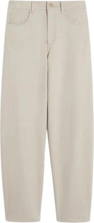 Max Mara Wide Broeken - Dames - Wijde Broeken - Beige - XS - Katoen - Broeken