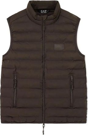 Emporio Armani Piumino Smanicato con Logo - - Jackets - Uomo - Marrone - L