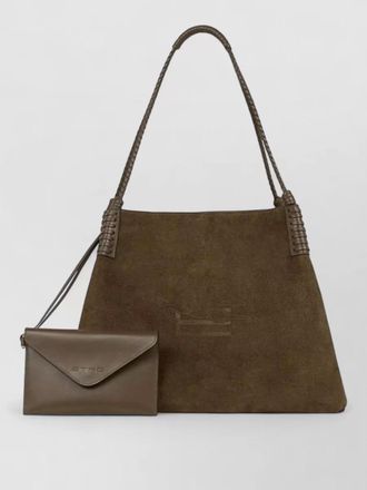 Etro leather tote bag braided shoulder strap