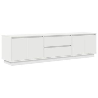 Berkfield Home TV Cabinet with LED Lights White 193.5x41x50 cm