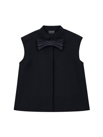 Giorgio Armani Silk Cady Mandarin Collar Shirt