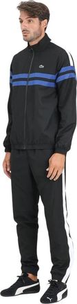 Lacoste Bedrukt Tennis Trainingspak - Heren - Trainingspakken - Zwart - 2XL - Polyester - Fitness