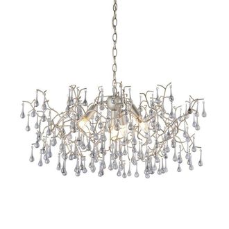 Netlighting RIMINI Stylish Dimmable Indoor Modern 4 Light Glass Ceiling Pendant in Silver