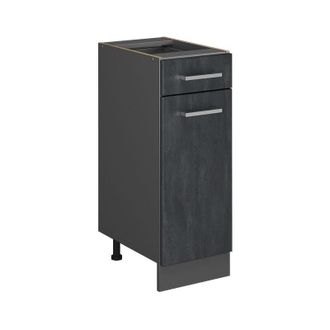 Vicco Mobiletto base per cucina R-Line, Calcestruzzo nero, 30 cm pl Rovere