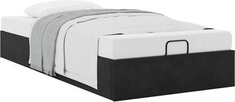 vidaXL Ottoman Bed Frame No Mattress Black Single Velvet vidaXL