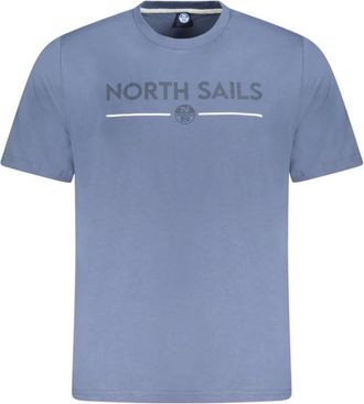 North Sails Tops, Heren, Blauw, XL, Katoen, Blauw Katoenen Heren T-Shirt