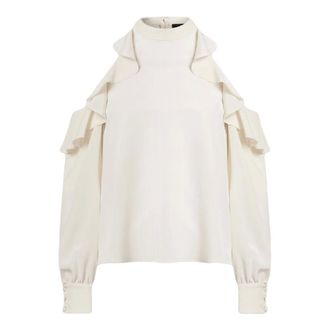 Etro Etro, Blouses, female, White, Size: XS White Silk Blouse Cut-Out Sleeves