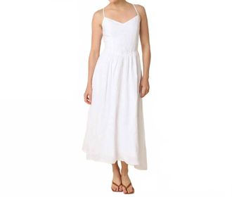 Olivaceous Jodi Linen Maxi Dress In White