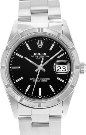Rolex Pre-owned Rolex Oyster Perpetual Date Automatic Chronometer Black Dial Mens Watch 15210 BKSO