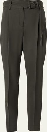 Akris Fred Belted Wool Ankle Pants