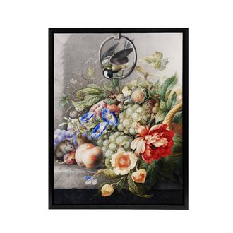 Artery8 Henstenburgh Flowers Fruit Great Tit & a Mouse Framed Canvas Art | Size: W24 x H32