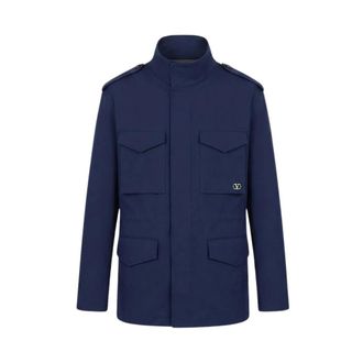 Valentino Caban Jas - Heren - Zomerjassen - Blauw - L - Leer - Jassen