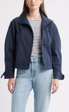 Caslon Cotton Stretch Twill Swing Jacket in Navy Still at Nordstrom Rack, Size X-Large