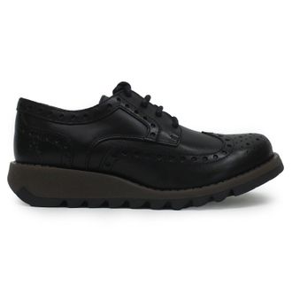 FLY London SIIP362FLY Rug Leather Womens Lace Up Shoes - Black - Size:UK 6