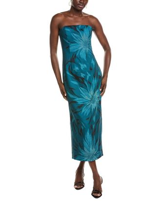 Rene Ruiz Strapless Straight Across Midi Dress