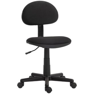 HOMCOM Armless Office Chair with Adjustable Height 360&deg; Swivel Wheels Black | TJ Hughes
