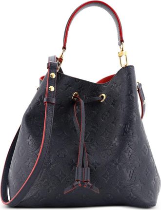 Louis Vuitton NeoNoe handtas leren MM bucket-tas met monogram-print - Blauw