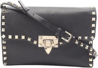 Valentino Pre-owned Cross Body Bags, female, Black, Size: ONE SIZE Pre-owned Leather Shoulder Bag