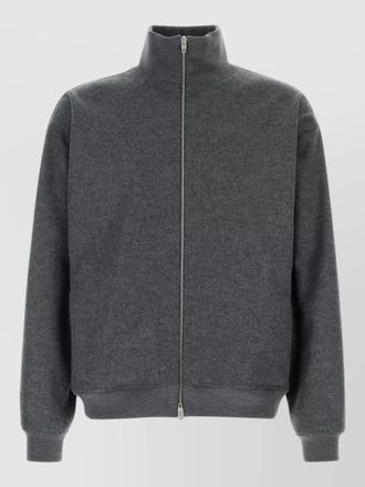 Jil Sander wool high collar jacket ribbed cuffs hem