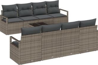 vidaXL Vidaxl - Garden Sofa Set 9 pcs Beige 55 x 55 x 37 cm Poly rattan