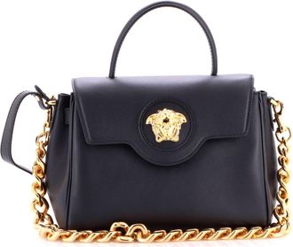 Versace La Medusa Top Handle Bag Leather Medium