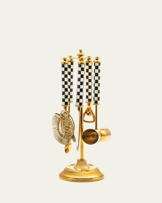 MacKenzie-Childs Courtly Check 3260 Bar Tool Set, Gold
