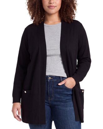 Anne Klein Plus Rib Pocket Cardigan