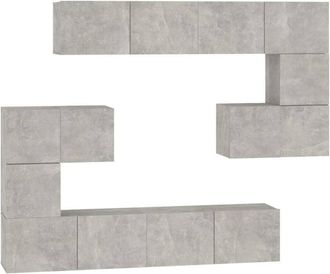 vidaXL Wall-mounted TV Cabinet Concrete Grey Engineered Wood vidaXL