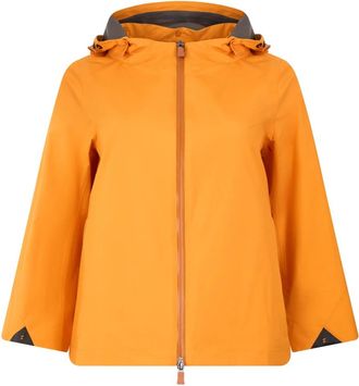 Herno Oranje regenjas met capuchon - Dames - Winterjassen - Oranje - 2XS - Polyester - Jassen