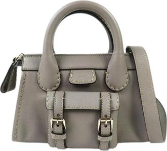 Chlo&eacute; Pre-owned Edith Day Satchel - Dames - Vintage Mini Tas - Grijs - ONE Size - Leer - Vintage