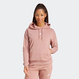 adidas Kapuzensweatshirt ADIDAS SPORTSWEAR W SL FT HD, Damen, Gr. XL, rosa (warm clay, wei&szlig;), Obermaterial: 70% Baumwolle, 30% Polyester, angesetztes B&uuml;ndche