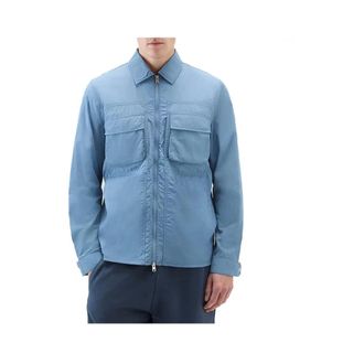 Woolrich Jassen, Heren, Blauw, S, Nylon, Gekreukeld Overshirt Jack