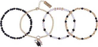 Hallmark 4pc Black & Gold Graduation Bracelet Set at Nordstrom, Size 7