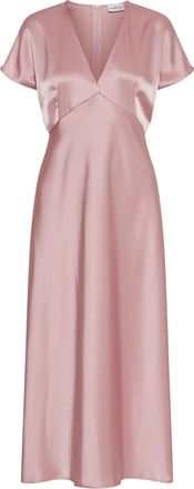 Marella Midi Dress with V-Neckline and Flutter Sleeves