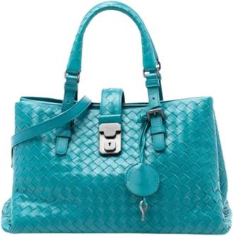 Bottega Veneta Pre-owned Handbags, female, Blue, Size: ONE SIZE Pre-owned Roma Satchel
