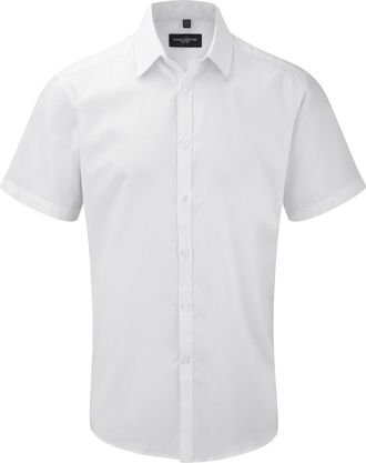 Russell Athletic Russell Herenshirt met korte mouwen Visgraatwerk Shirt (Wit)