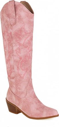 Generic Womens Ankle Cowboy Boots with Embroidery, Medium Heel and Pointed Toe Shoes, Fashion Western Style Boots, Casual Dress Boots for Autumn and Winter-Pi