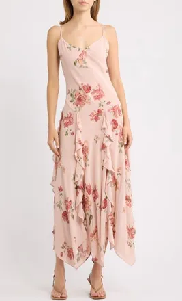 Reformation Allissa Georgette Sundress in Rose Serenade at Nordstrom, Size 12