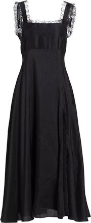 Azeeza Aubrey midi dress - women - Silk Crepe/Silk Crepe - L - Black