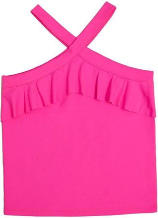 Mia Womens Flutter Crossover Top In Hot Pink