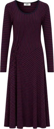 Mads Norgaard Severa Jurk Streep - Dames - Casual kleedjes - Blauw - S - Kleedjes