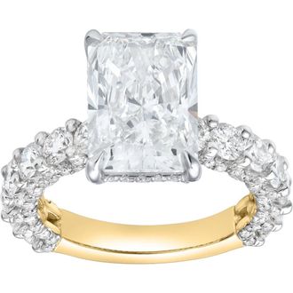 LuvMyJewelry Maelis 14K Gold Radiant Lab Grown Diamond Hidden Halo Engagement Ring - 7.45 Cts in 14K Yellow Gold at Nordstrom, Size 6