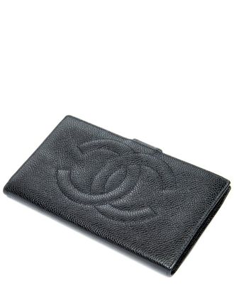 Chanel Black Caviar Leather Timeless Long Bifold Wallet (Authentic Pre-Loved)