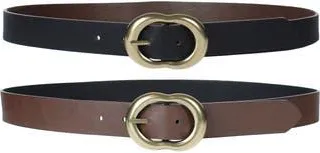 Linea Pelle Dome C-Bar Buckle Reversible Belt in Black/Brown at Nordstrom Rack, Size X-Large