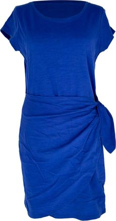 Ralph Lauren Lauren Ralph Lauren Wrap-Effect Mini Dress in Blue Cotton
