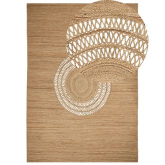 Beliani Beliani - Alfombra De Yute Natural Estilo Boho Beige 160 X 230 Cm Bogazoren